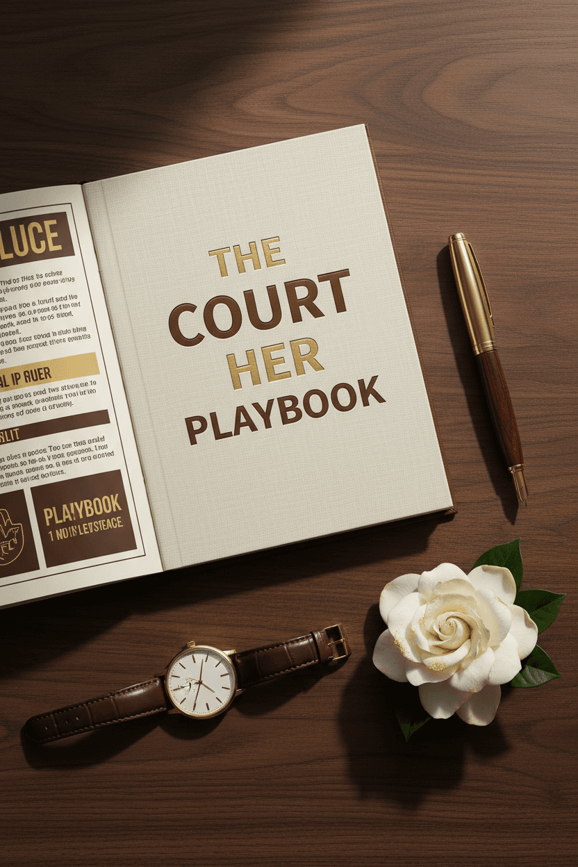 The Court Her Playbook - cover flat lay with watch and flower