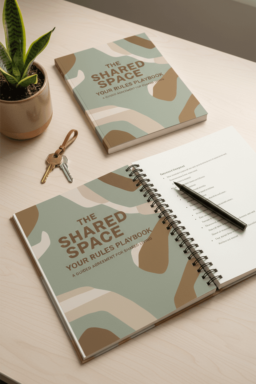 Shared Space Your Rules Playbook - open guide with keys and plant
